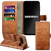 RadEnergy EMF Blocking Leather Phone Wallet Case for Google Pixel 9 Pro, 99% Anti-Radiation Protection, RFID, EMF Cell Phone Cover, Removable Case, Card Holder & Stand, for Men & Women, Brown