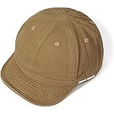 Clakllie Short Brim Baseball Cap for Men Retro Flat Bill Hats Unstructured Moisture Wicking Cotton Hat Trendy Dad Cap