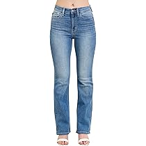 デニム・ジーパン Natural Semi Bootcut Denim Jeans Blue MDPT059DBLUE Judy Blue Women's Mid Rise Bootcut Jeans 82337 (US, Numeric
