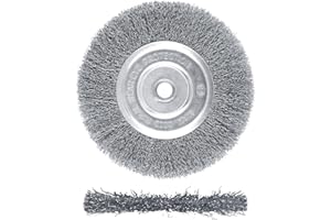 ZORUNNA Wire Brush for Grinder - 6 Inch Fine Crimped Wire Wheel for Bench Grinder with 1/2" and 5/8" Arbor, Efficiently Polish Nuts, Bolts and Assorted Car Parts.