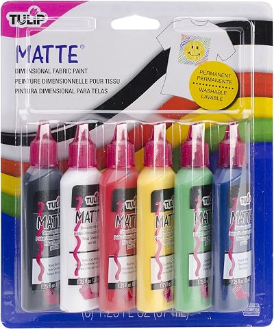 Tulip Multi Matte Set Pack of 6 Dimensional Fabric Paints
