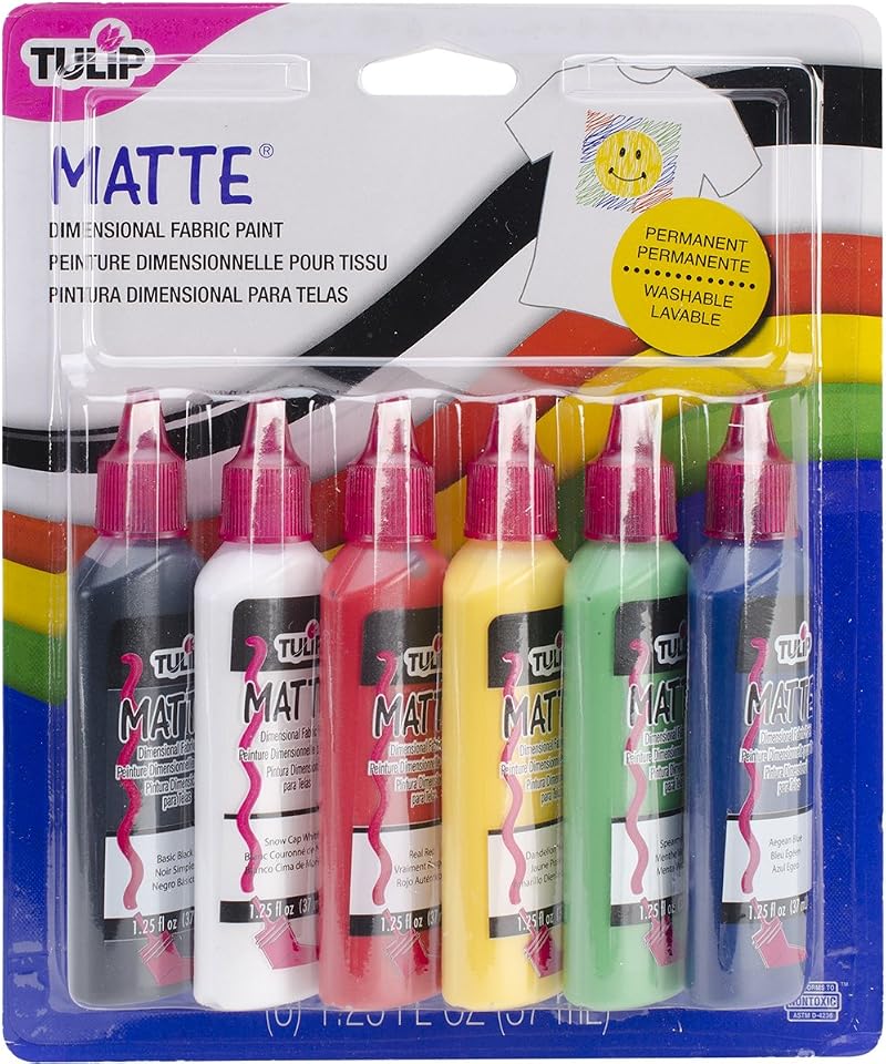Tulip Multi Matte Set Pack of 6 Dimensional Fabric Paints