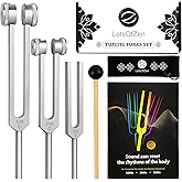 Tuning Forks (128Hz, 256Hz, 512Hz) — Authentic Body Weighted Tuning Forks Set for Chakra — Yoga and Meditation Accessories —