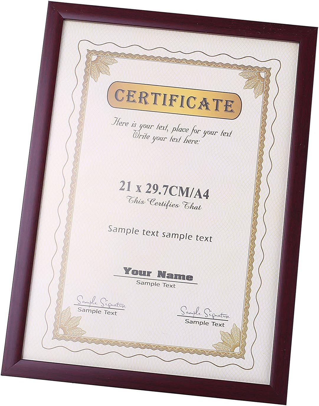 A4 Inch Plastic Certificate Document Frame with Plastic Face Made to