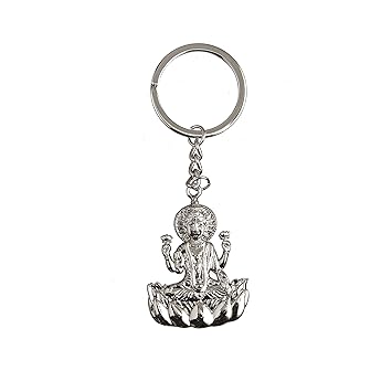 Techpro Metal Keychain with Silver Colour Lakshmi Design