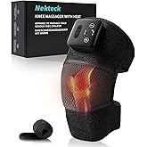 Nekteck Knee Massager with Heat - Cordless Heated Knee Brace with Vibration for Pain Relief, Rechargeable Knee Heating Pad with 5 Heat Levels and 3 Massage Mode, Ideal Gift for Mom Dad