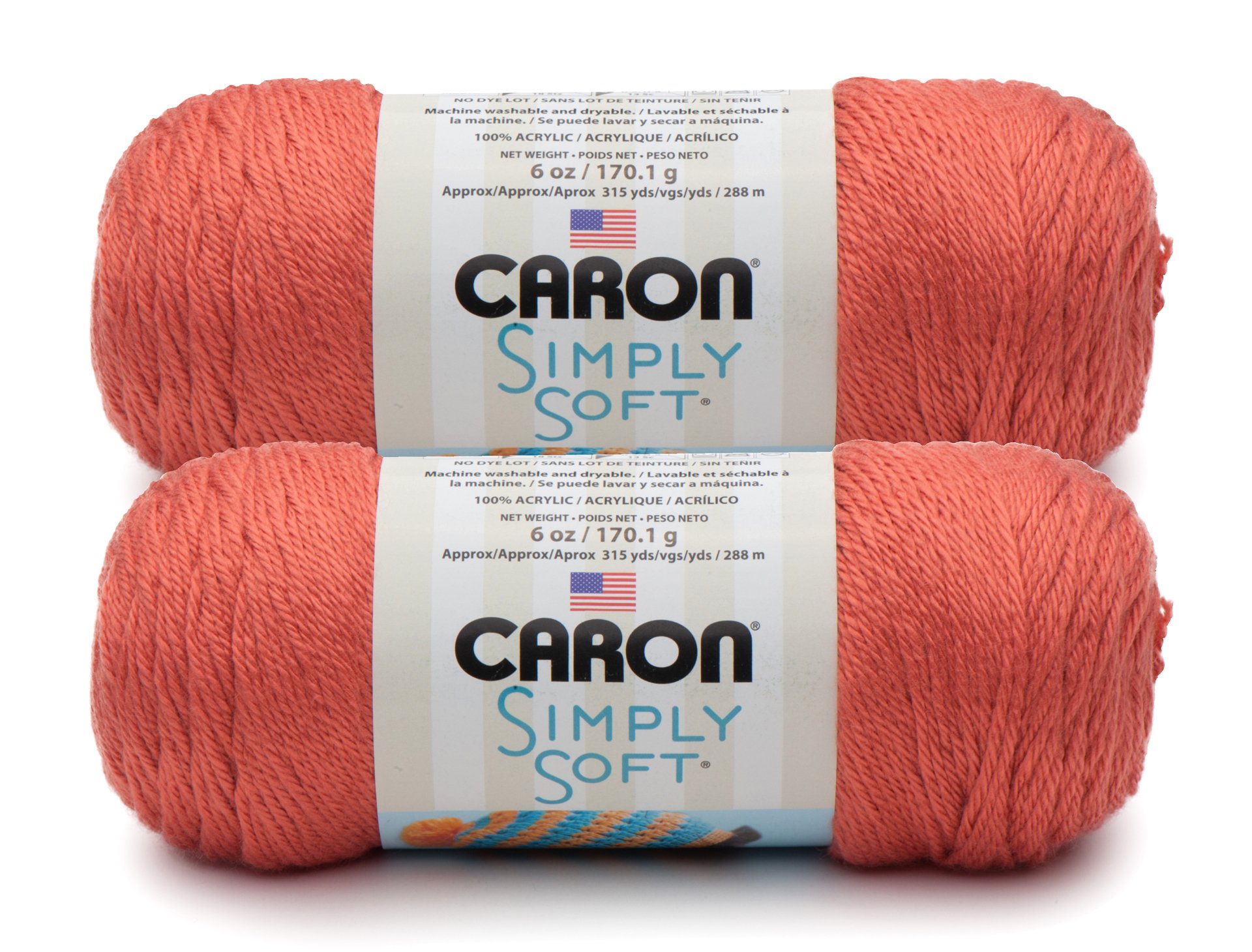 Bulk Buy: Caron Simply Soft Yarn Solids (2-Pack) (Persimmon)