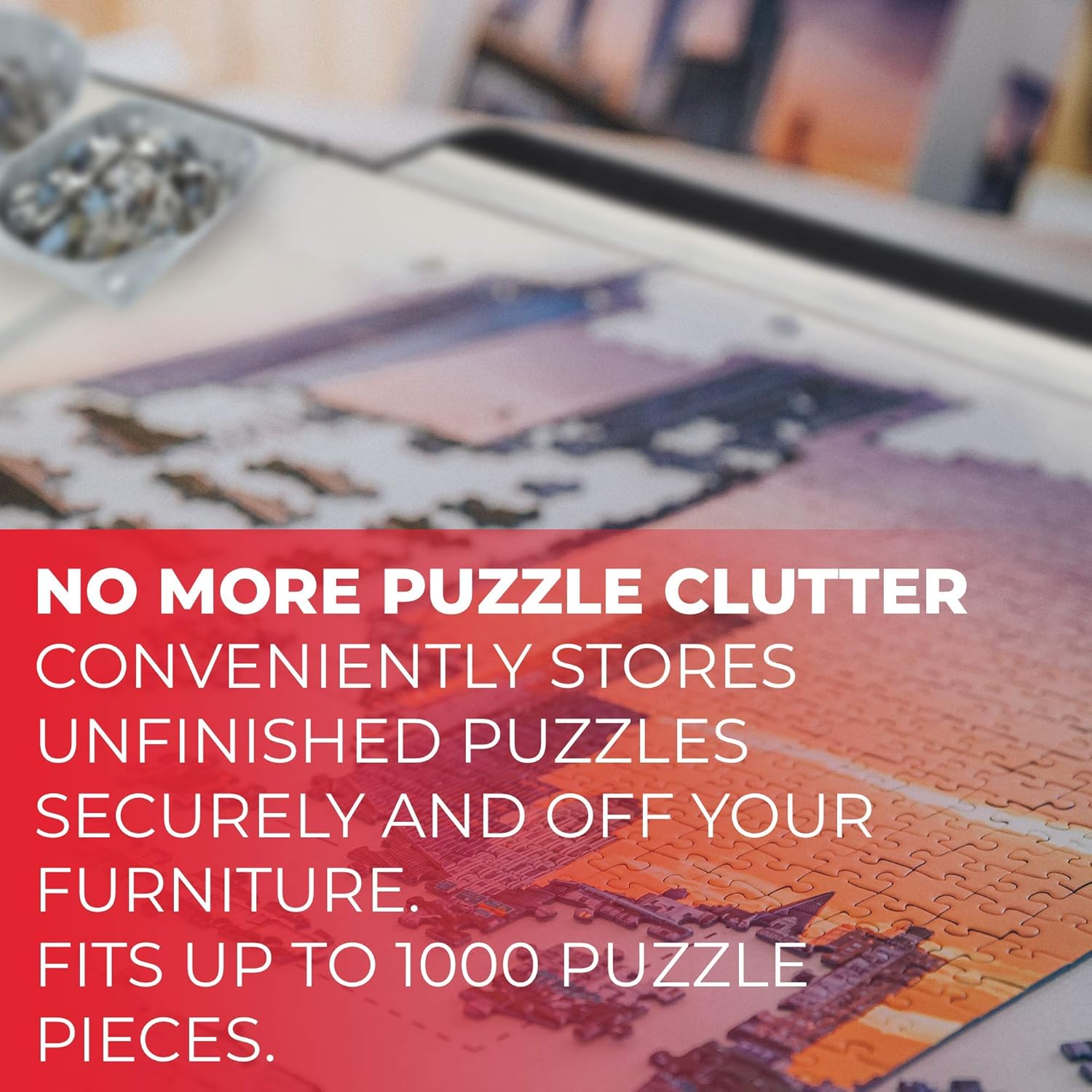 Puzzle Company Puzzle Board - 1000 Piece Jigsaw Puzzle Included – Large Puzzle Table Fits 1000 Piece Jigsaw Puzzles – Premium Puzzle Saver Includes 2X Puzzle Insert Mats and 2X Puzzle Sorting Trays: Toys & Games