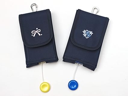 Amazon キッズケータイ ケース 2 ナイロン ランドセル対応 日本製 リボン ハート 刺繍 Mamorino 4 5 キッズフォン2 Docomo Sh 03 水色ハート ケース カバー 通販