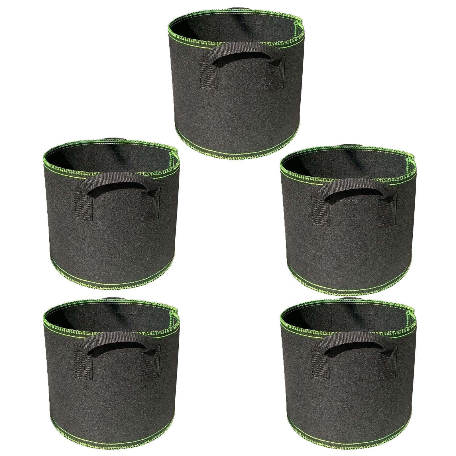 rflaueo 5-Pack 3 Gallon Plant Grow Bags Grow Bags Heavy Duty Thickened Nonwoven Aeration Fabric Pots with Handles for Vegetables Flowers Herbs Potato Tomato Carrot Strawberry(U144-5)