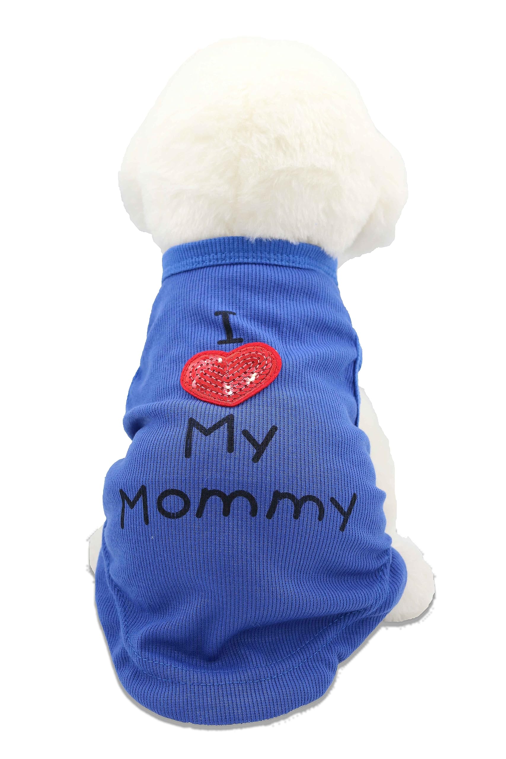 Small Dog Clothes Puppy Dogs Shirt I Love My Mom Mommy Dad Daddy Dog T Shirts for Small Dogs