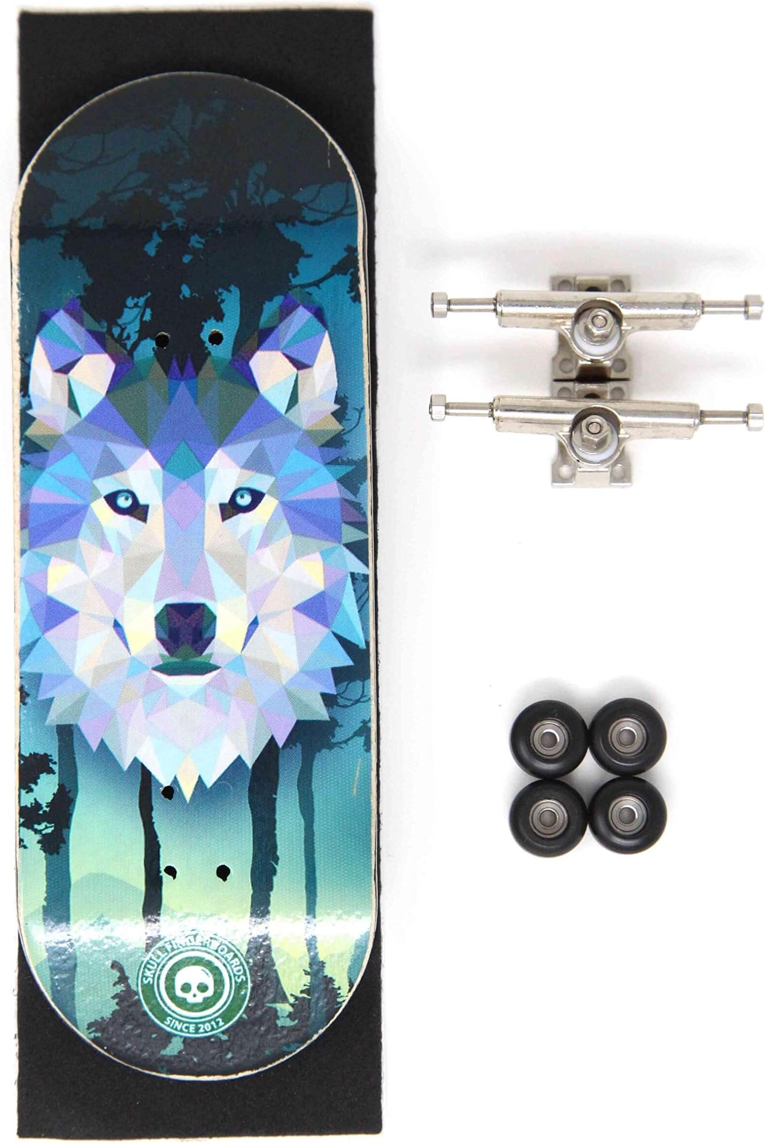 Skull Fingerboards Howling 34mm Complete Professional Wooden Fingerboard Mini Skateboard 5 PLY with CNC Bearing Wheels