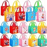 Sweetude 40 Pcs Circus Gift Bags Carnival Party Treat Colorful Circus Theme Candy Bags with Handles for Party