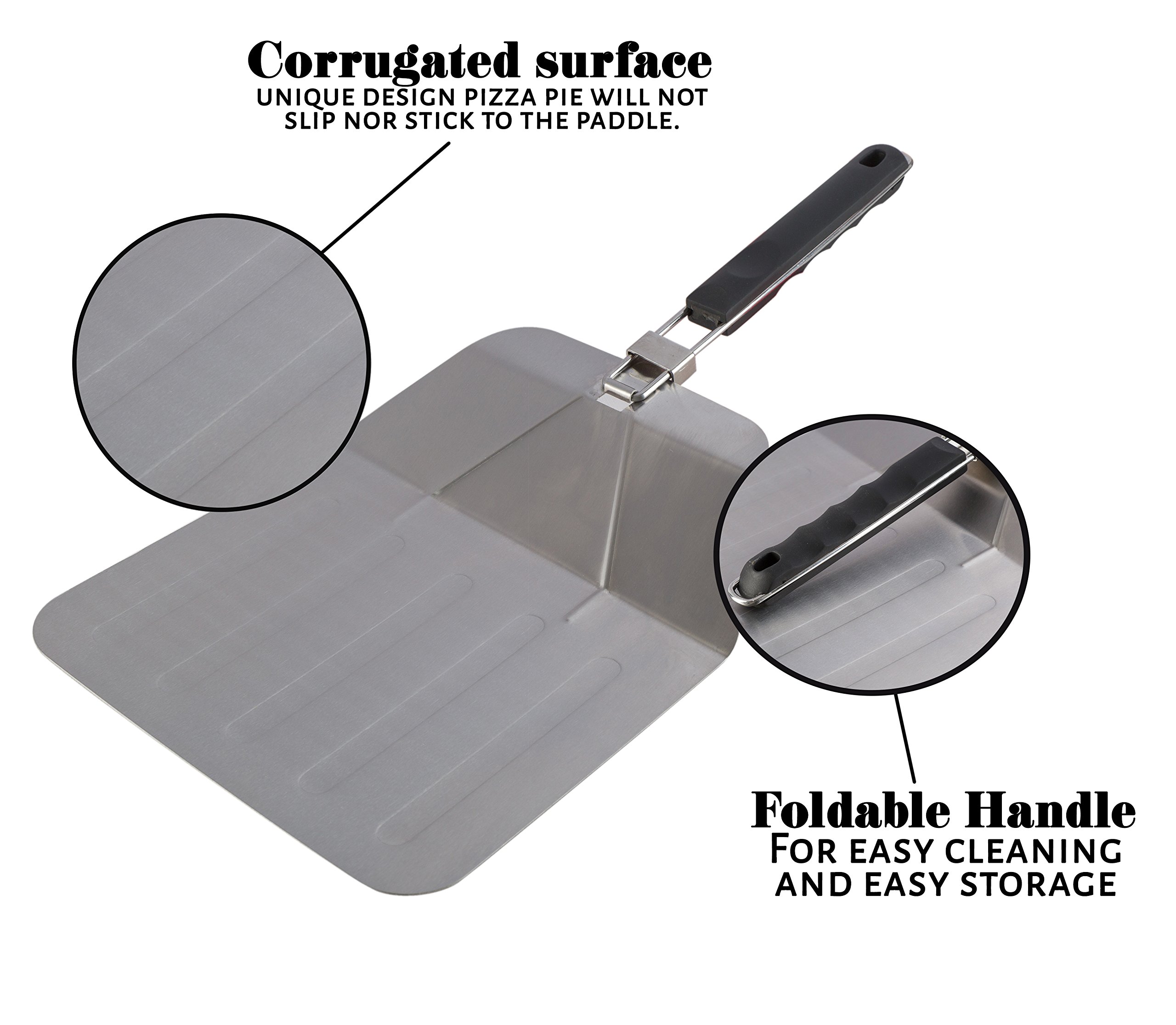 Kitchen Winners Stainless Steel Pizza Peel With Folding Handle