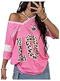 SOLY HUX Women's Y2k Leopard Number Graphic