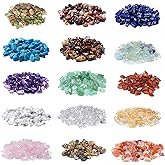 Basigeese 1500pcs Gemstone Chip Beads DIY Jewelry Making, Healing Engry Crystals Polishing Crushed Irregular Shaped Beads with Box (15 Materials)