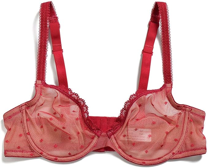 Women's Sheer Mesh Bra Unlined See Through Bralette Minimizer Plus Size