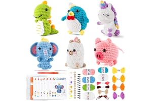 XuanMei GR 6PCS Crochet Kit for Beginners Advanced Crocheters Adults Learn to Crochet Kit Amigurumi Animal Starter Step by Step Video Tutorial