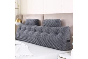 Gpround Wedge Headboard Pillows + 2 Head Roll Pillow Bed Wedge Pillow for Headboard Large Bolster for Bed Rest Reading Pillows Backrest Pillows for Sitting in Bed Backrest Positioning Support