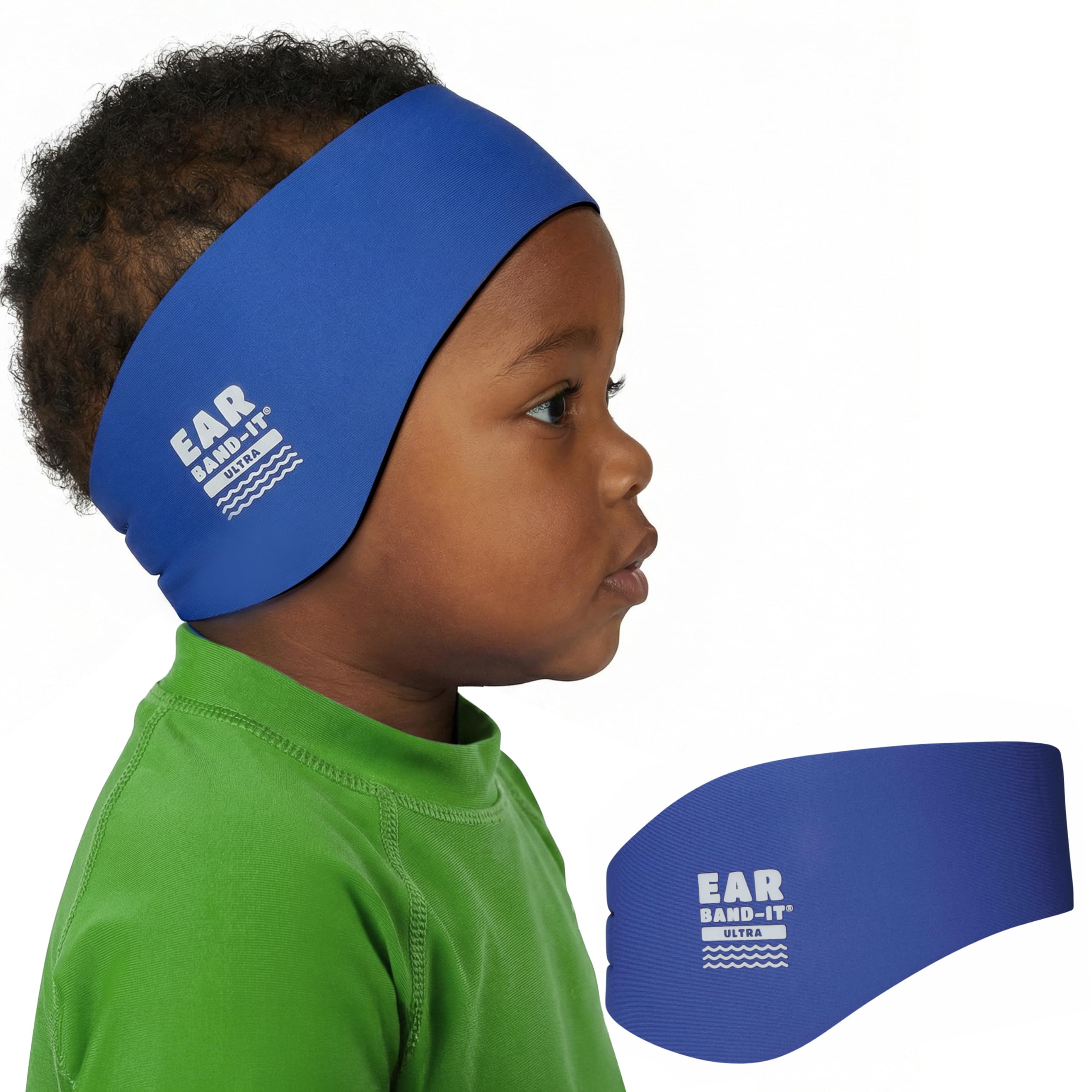 Ear Band-It Ultra Swimming Headband (Keep Water Out, Hold Earplugs in) Doctor Recommended Small (ages 1-3) - Blue