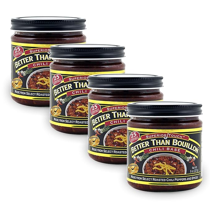 Better Than Bouillon Chili Base 8 oz (Pack of 4) in a PrimeTime Direct Sealed Bag