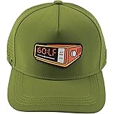Wild Horses Performance Golf Hat w Built in Clip - Breakfast Ball - Water Resistant with Integrated Tee Holder & Ball Marker Magnet - Lightweight Floating Golf Cap for Men & Women - Green Alarm Clock