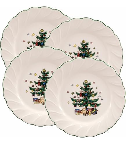 Amazon.com | Nikko Ceramics Happy Holidays 12-Piece Dinnerware Set