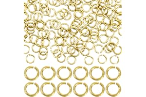 Hzopcw 100pcs 18K Gold Filled Jump Rings, Open Jewelry Jump Rings, 3mm Gold Charms for Women Key Chains Necklace Bracelet Pen