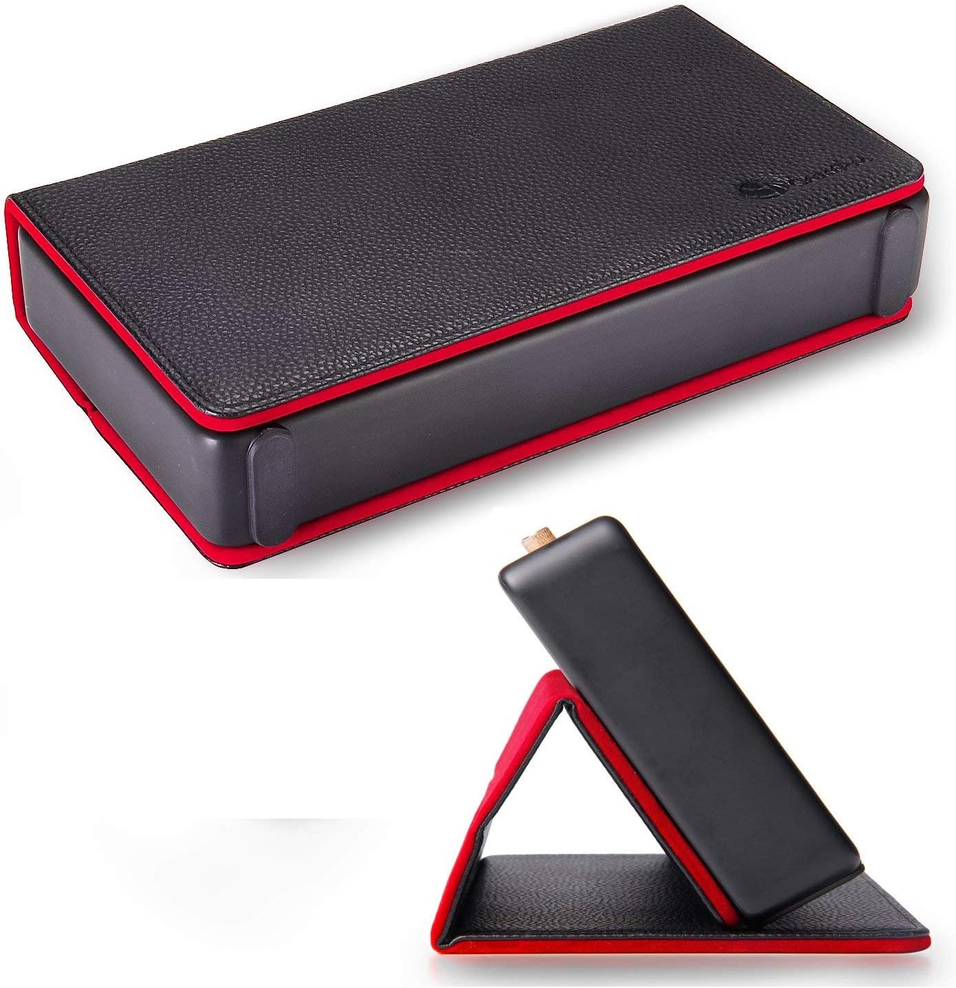 CrustPro Foldable Flip Magnetic Case Cover Sleeve Holder Sleeve Bag Pouch Shell for Marshall Stockwell Portable Bluetooth Speaker(Black+Red)