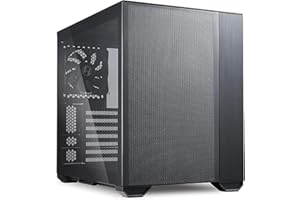 Lian Li O11 Air Small Case - Mini ITX - Mesh & Aluminum Panel - include 2 x 140MM PWM fans & 120mm PWM fan - up to 200mm long full ATX PSUs (O11AMX BLACK)