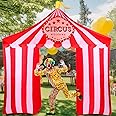 Preboun Carnival Circus Theme Party Decoration 10ft Circus Inflatables Arch Circus Inflatable Tent Built in LED Lights Circus Blow up for Circus Party Yard Garden Outdoor Decor