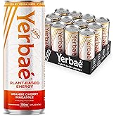 Yerba&eacute; Energy Seltzer - Orange Cherry Pineapple No Sugar/Calories/Carbs. Energized by Yerba Mate, Naturally Caffeinated Plant-Based, Healthy Alternative to Coffee/Sugary Sodas, Pack of 12, 12oz cans