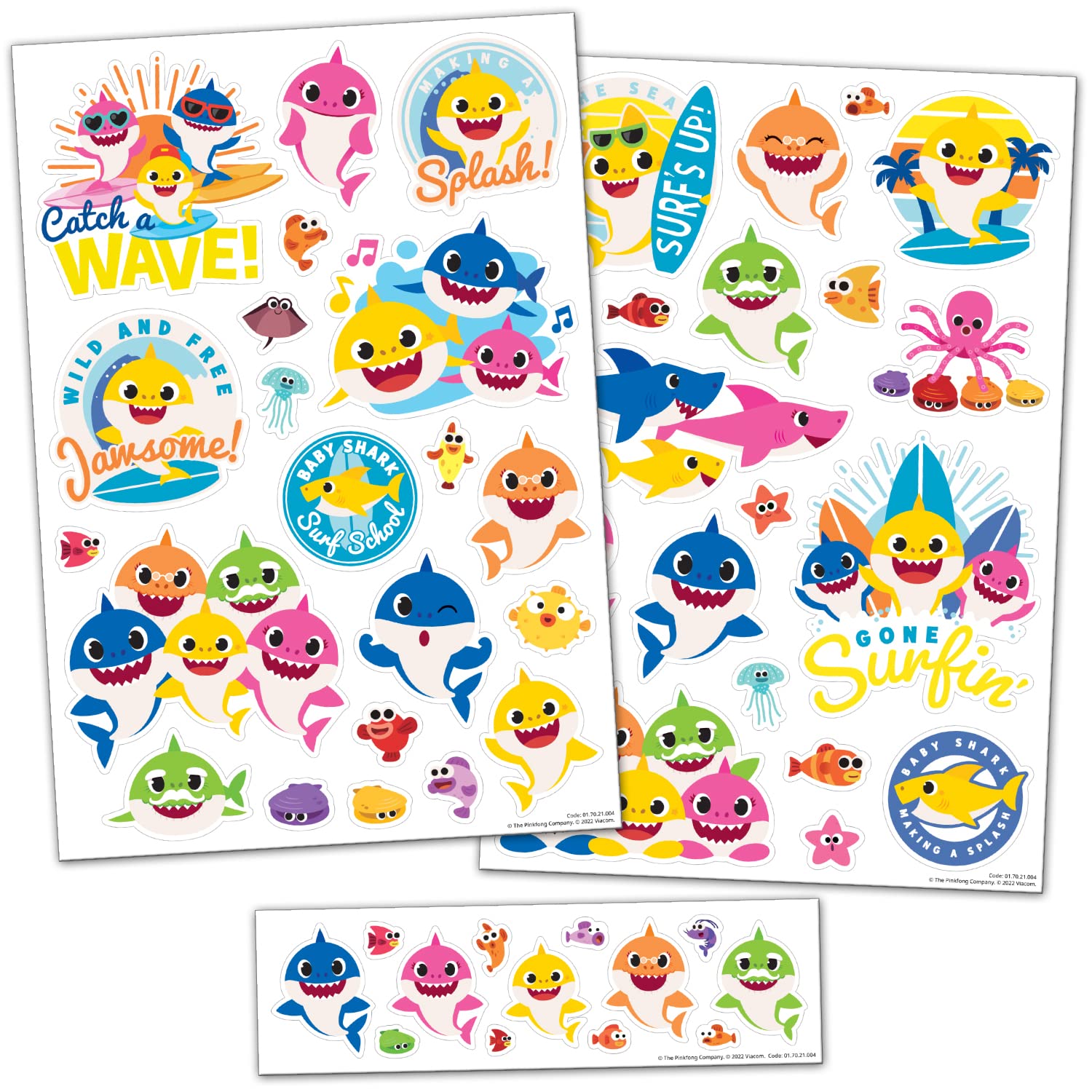 Baby Shark Vinyl Decor Wall Stickers | Perfect for Decorating Childrens' Bedrooms and Furniture, Transparent Borders