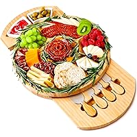 Charcuterie Boards, Thereye Cheese Board with Knife Set, Bamboo Charcuterie Board Set-𝐓𝐡𝐚𝐧𝐤𝐬𝐠𝐢𝐯𝐢𝐧𝐠 𝐆𝐢𝐟𝐭, 𝐂𝐡