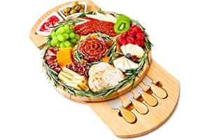Charcuterie Boards, Thereye Cheese Board with Knife Set, Bamboo Charcuterie Board Set-𝐓𝐡𝐚𝐧𝐤𝐬𝐠𝐢𝐯𝐢𝐧𝐠 𝐆𝐢𝐟𝐭, 𝐂𝐡