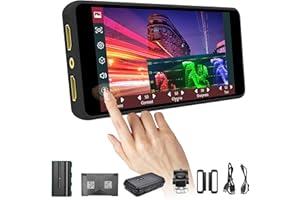 Portkeys PT5 II Camera Monitor 5 inch 500 nit DSLR Camera Field Monitor Touchscreen Wide Color Gamut New Peaking LUT Video Assist Luma RGB Waveform with F550 Battery