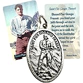 Westmon Works St Pier Giorgio Frassati Medal Set Italian Metal Medallion with New Saint Laminated USA Made Holy Card
