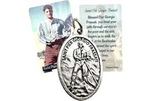 Westmon Works St Pier Giorgio Frassati Medal Set Italian Metal Medallion with New Saint Laminated USA Made Holy Card