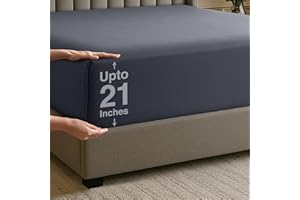 Utopia Bedding Queen Deep Pocket Fitted Sheet – Extra Deep Pocket – Fits up to 21 Inch Mattress – Hotel Luxury – Soft, Breathable and Comfy – Shrinkage and Fade Resistant – Easy Care – (Grey)