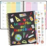 Ceiba Tree Undated Teacher Planner Lesson Planner and Record Book 8.5x11 inch Gradebook Attendance Book 10 Months 50 Weeks Lesson Plan 7 Period Chalkboard