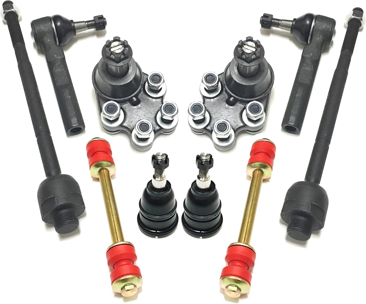 DLZ 4 Pcs Front Suspension Kit2 Inner 2 Outer Tie Rod End Compatible