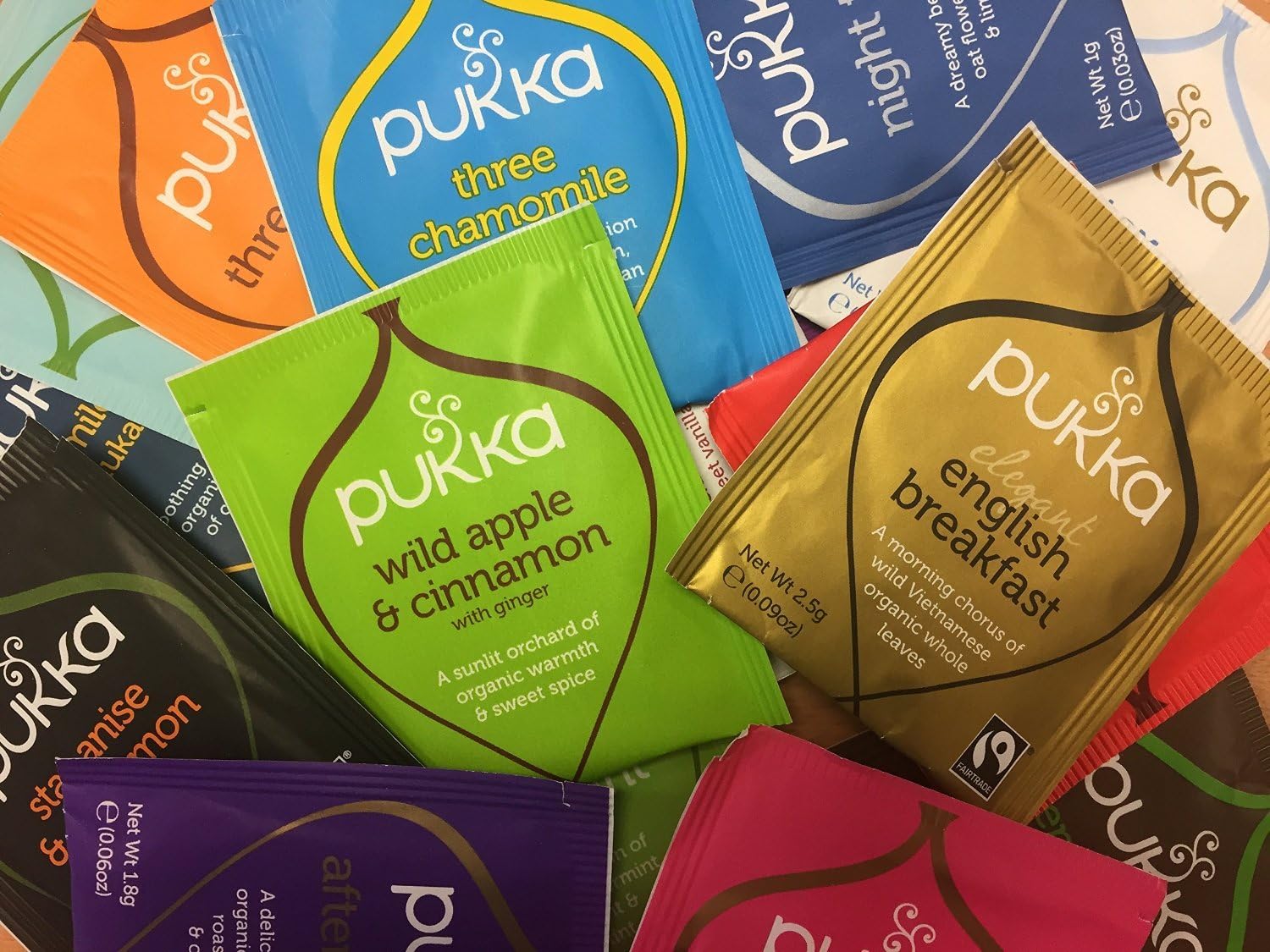 Pukka Herbal Organic Tea Sachets - Selection of 30 (Total 60) Sachets (2 Sachet of Each Variety) - Sample Taster Pack