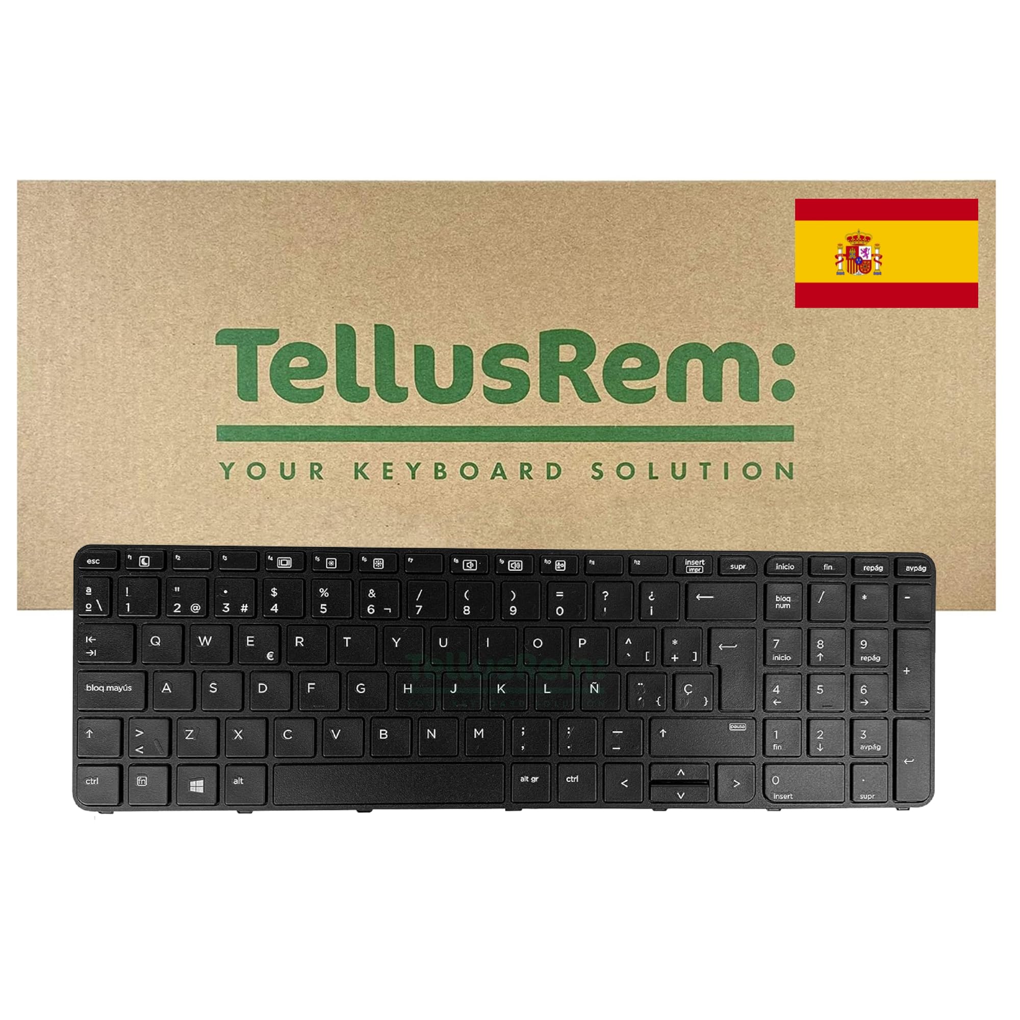 replacement Spanish non-backlit keyboard for HP 450 G3, 450 G4, 455 G3, 455 G4, 470 G3, 470 G4