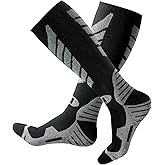 wanchel Merino Wool Ski Socks - 2 Pairs Knee High Skiing Socks, Winter Warm Snowboard Thermal Socks