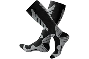 wanchel Merino Wool Ski Socks - 2 Pairs Knee High Skiing Socks, Winter Warm Snowboard Thermal Socks