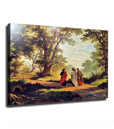 Carl Bloch 'In A Roman Osteria' Canvas Painting - 16x24 Inch Wood Frame, Modern Home Decor