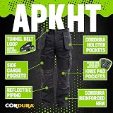 Apache Workwear Men's Polycotton Holster Trousers Black 30W 29L Cordura Pockets view 10