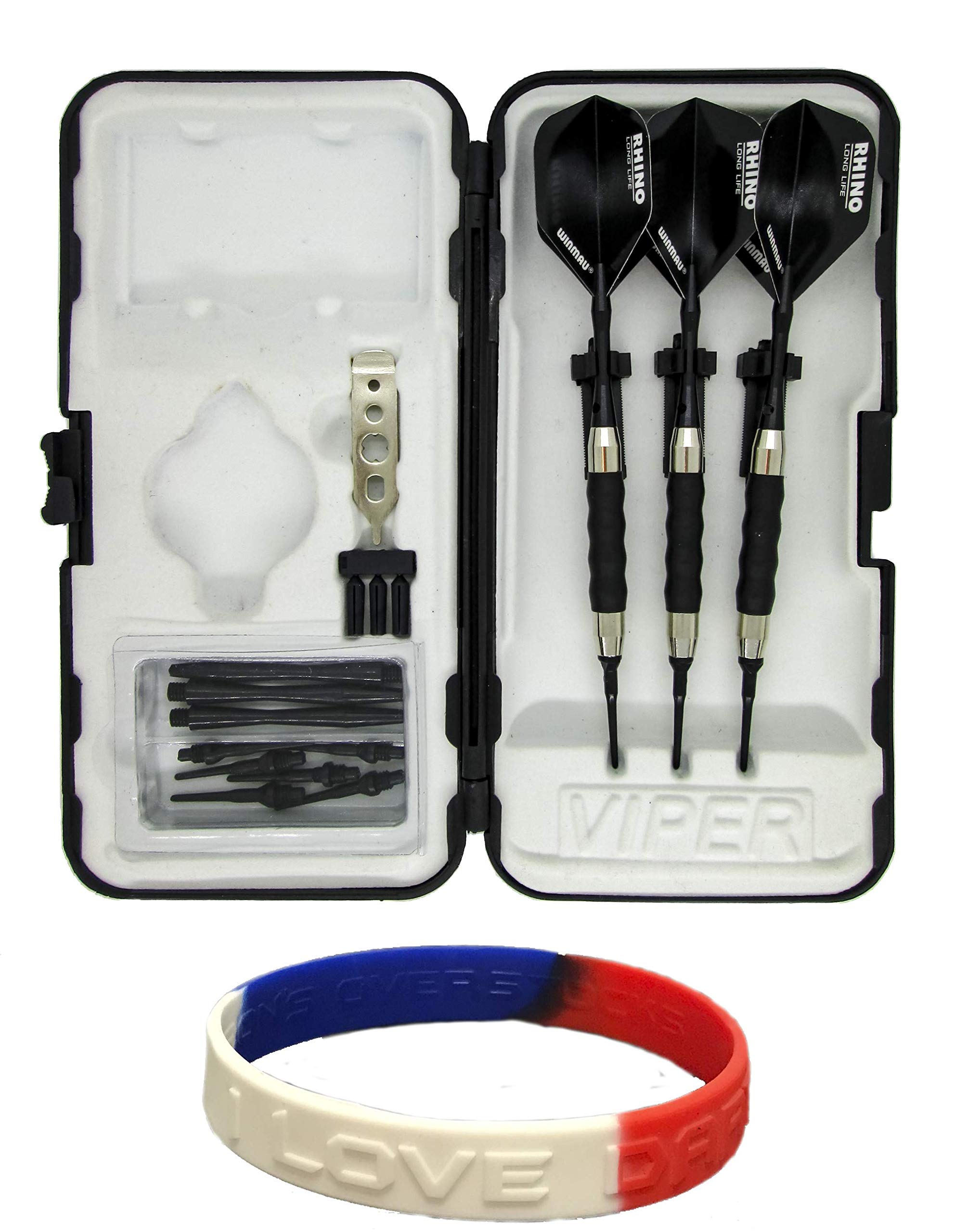 Sure Grip Viper Black Soft Tip Darts with Dart Case