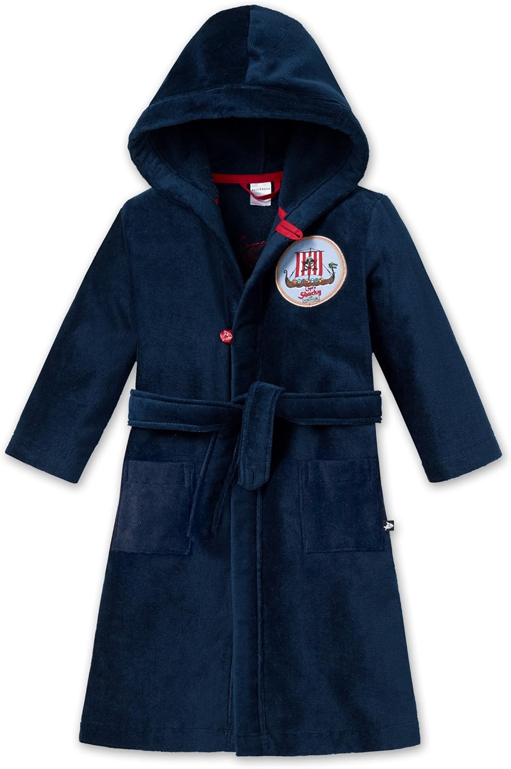 Schiesser Jungen Bademantel Velour - Kuscheliger Bademantel Für Jungs In Aqua Kids