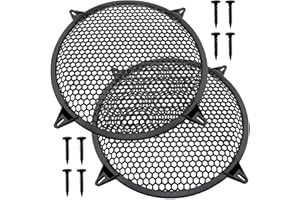 LOVEIYSP Lovelysp-8 inch Speaker Cover Black Metal Mesh Grille Speaker Grill Cover Mesh Decorative Circle Audio Accessories with mounting Screws -2pcs
